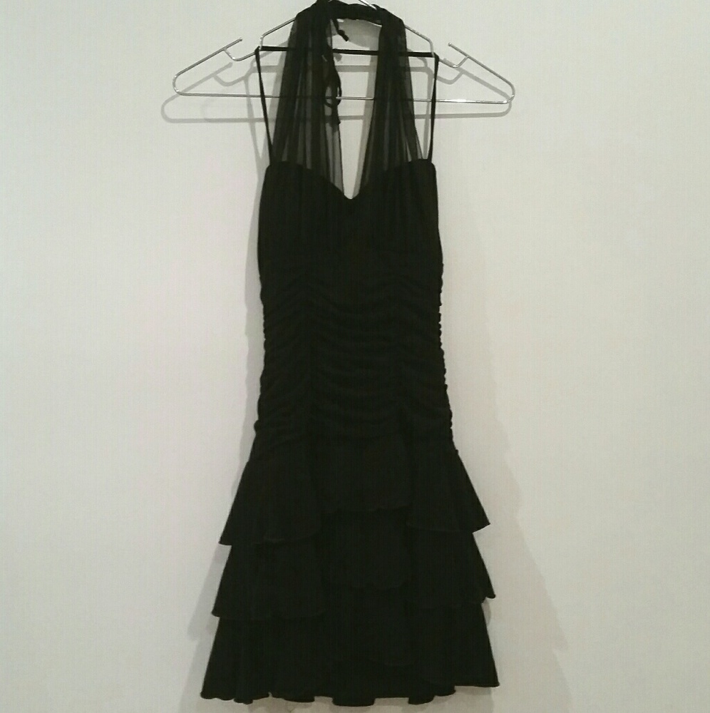 Xoxo Fitted Halter Mini Dress black small